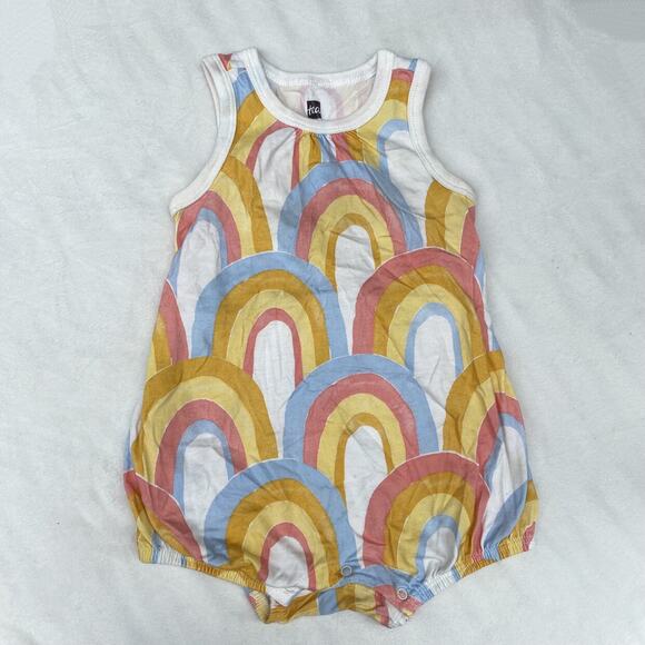 Tea Collection Rainbow Ruffle Bubble Romper - Picture 1 of 3